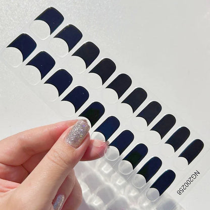 EZ NAILZ| BLACK FRENCH SEMICURED UV GEL NAIL STICKER KIT