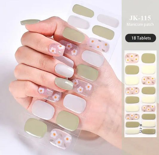 EZ NAILZ|  SUMMER FLORAL - SEMICURED UV GEL NAIL STICKER KIT