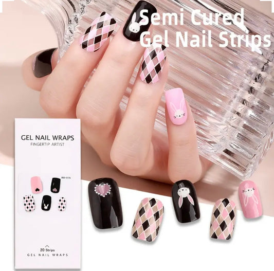 EZ NAILZ| PLAY BUNNY - SEMICURED UV GEL NAIL STICKER KIT