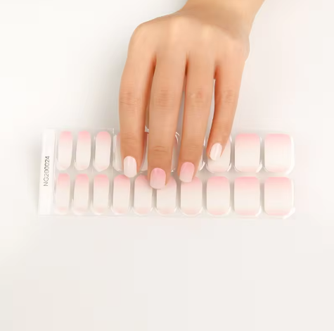 EZNAILZ| GRADATION BABY PINK - SEMICURED UV GEL NAIL STICKERS KIT