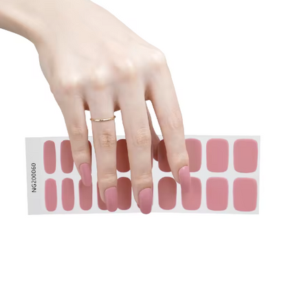 EZ NAILZ| PURE BLUSHING PINK - SEMICURED UV GEL NAIL STICKERS KIT