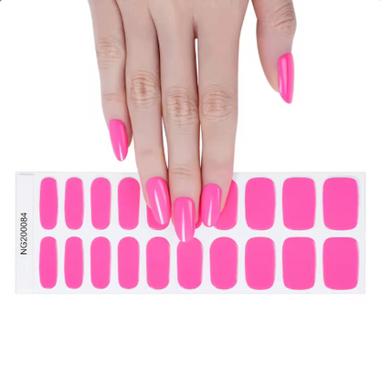 EZ NAILZ| BARBIE PINK SEMICURED UV GEL NAIL STICKERS KIT