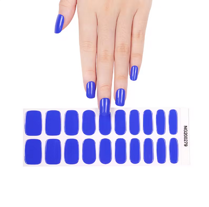 EZ NAILZ| ELECTRIC BLUE SEMICURED UV GEL NAIL STICKERS KIT