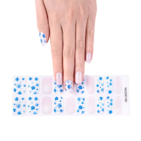 EZNAILZ| PORCELAIN FLORALS - SEMICURED UV GEL NAIL STICKERS KIT