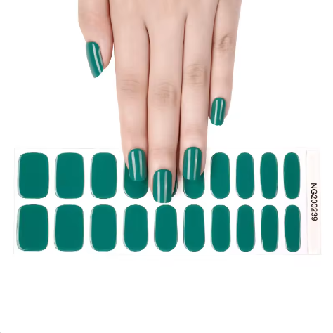 EZ NAILZ| CHRISTMAS GREEN - SEMICURED UV GEL NAIL STICKERS KIT