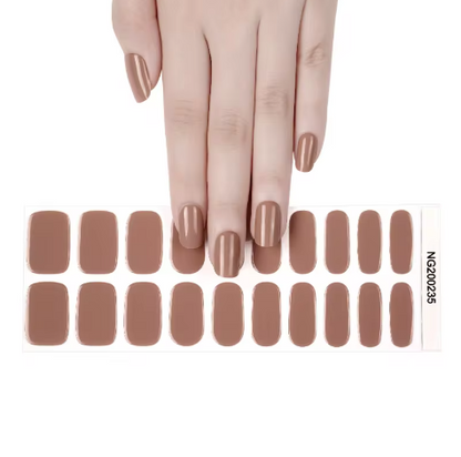 EZ NAILZ| COFFEE - SEMICURED UV GEL NAIL STICKER KIT