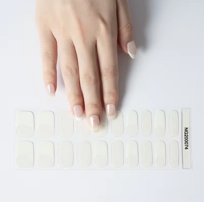 EZ NAILZ| MILKY WHITE FRENCH TIP - SEMICURED UV GEL NAIL STICKERS KIT