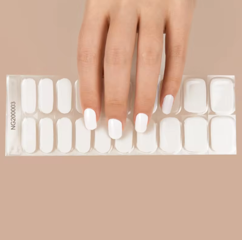 EZ NAILZ| MILKY WHITE - SEMICURED GEL NAIL STICKER KIT